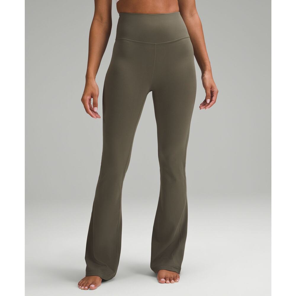 Lululemon 'Groove' Green Nulu Super-High-Rise Flared Pant Size 2
